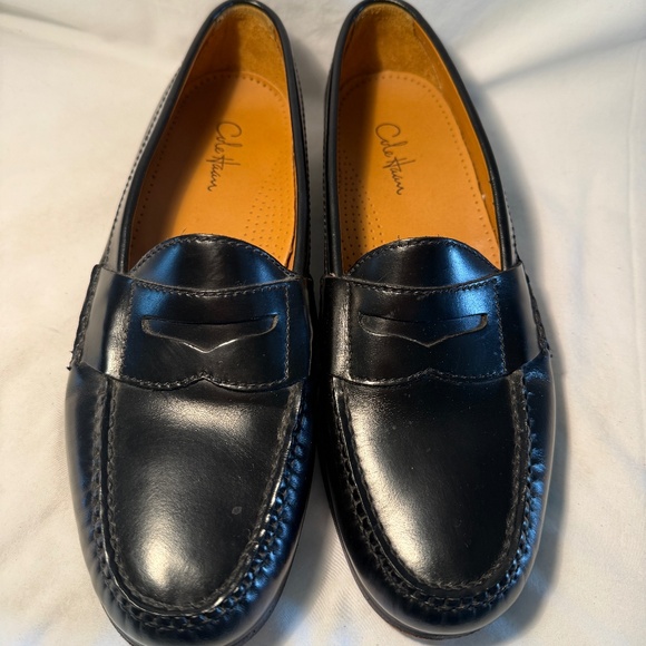 Cole Haan Black Leather Penny Loafers